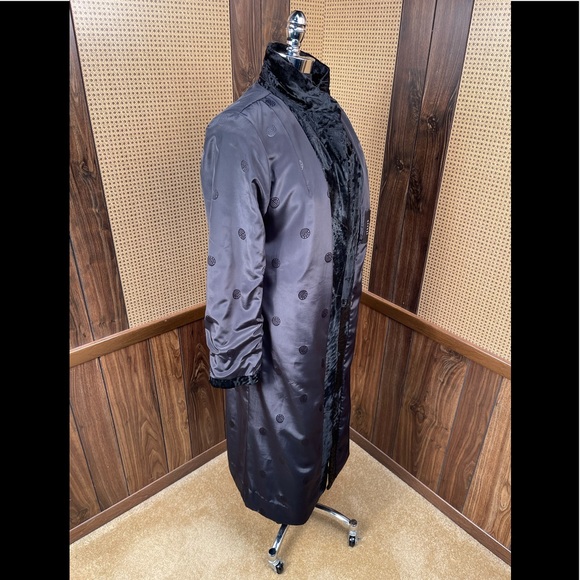 Full Length Neiman Marcus Feraud Paris Black Russian Broadtail Fur Coat Small - Picture 8 of 13
